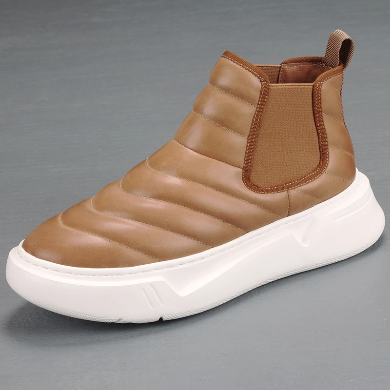 Men's British style leather shoes simple pure color casual everything breathable high top shoes high soles trend men's shoes
Men's British style leather shoes simple pure color casual everything breathable high top shoes high soles trend men's shoes