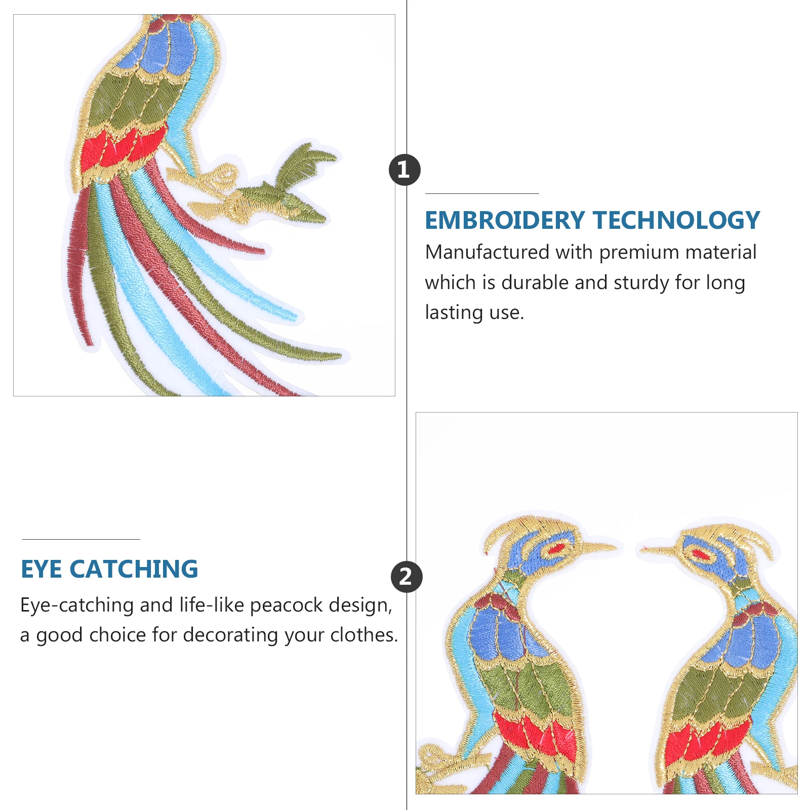4 Pcs Peacock Embroidered Patches Stickers for Garment Ironing Sewing Clothes Accessories Jeans Jackets Bags Curtains Bed Sheets
4 Pcs Peacock Embroidered Patches Stickers for Garment Ironing Sewing Clothes Accessories Jeans Jackets Bags Curtains Bed Sheets