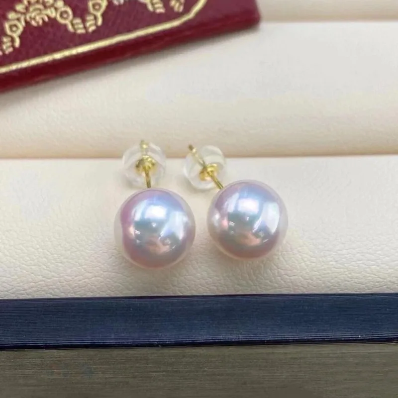 Natural 9-10mm Akoya Pearl Earrings Round Strong Light 925 Sterling Silver Wedding Gifts
Natural 9-10mm Akoya Pearl Earrings Round Strong Light 925 Sterling Silver Wedding Gifts