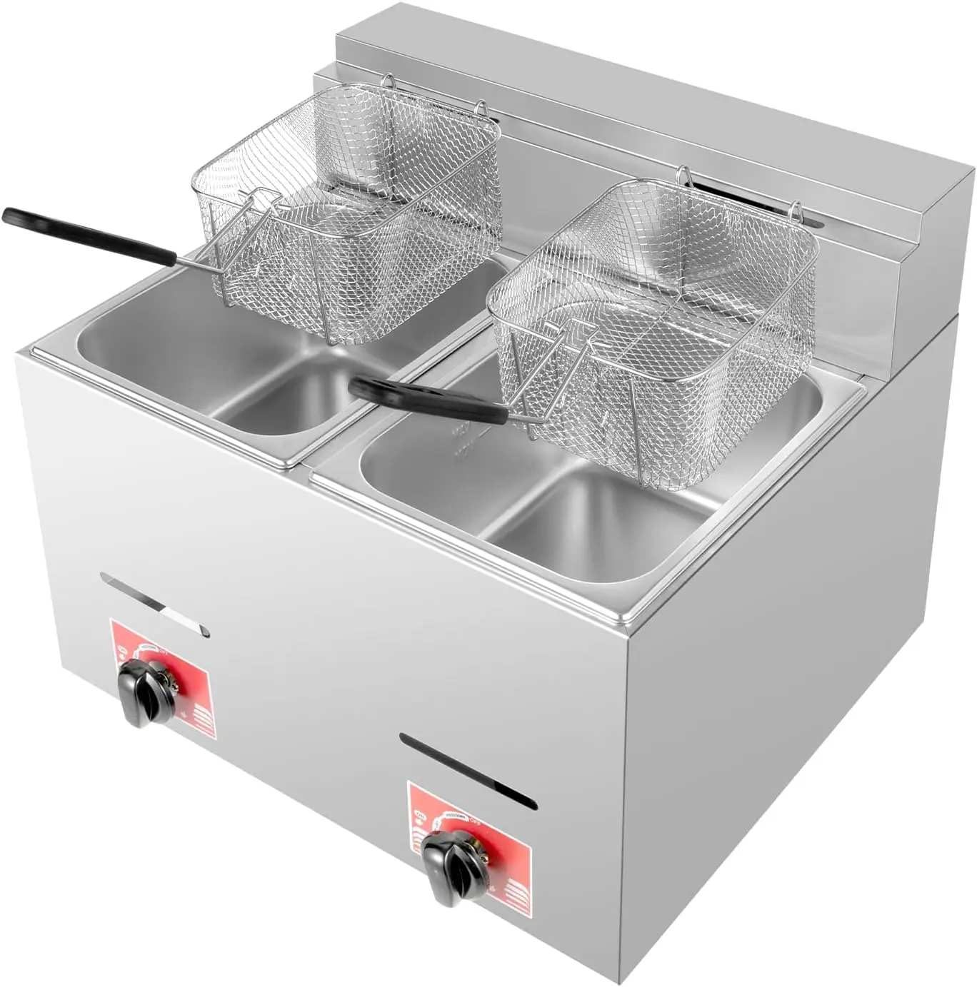 Stainless Steel Deep Double Cylinder with 2 Basket, 5.3Qt Commercial Large Propane Fryer, 6L Double Cylinder Commercial Deep Fry
Stainless Steel Deep Double Cylinder with 2 Basket, 5.3Qt Commercial Large Propane Fryer, 6L Double Cylinder Commercial Deep Fry
