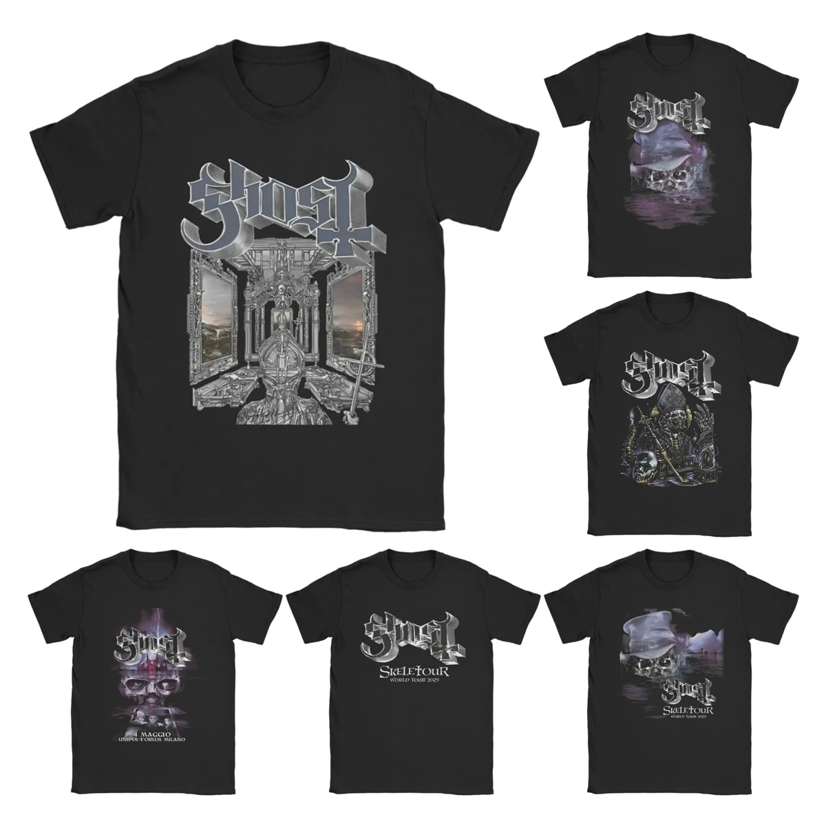 Мужская футболка Ghost Band World Tour Skeletour 2025 Fun из чистого хлопка, музыкальная футболка с короткими рукавами, одежда с круглым вырезом, подарок
Мужская футболка Ghost Band World Tour Skeletour 2025 Fun из чистого хлопка, музыкальная футболка с короткими рукавами, одежда с круглым вырезом, подарок