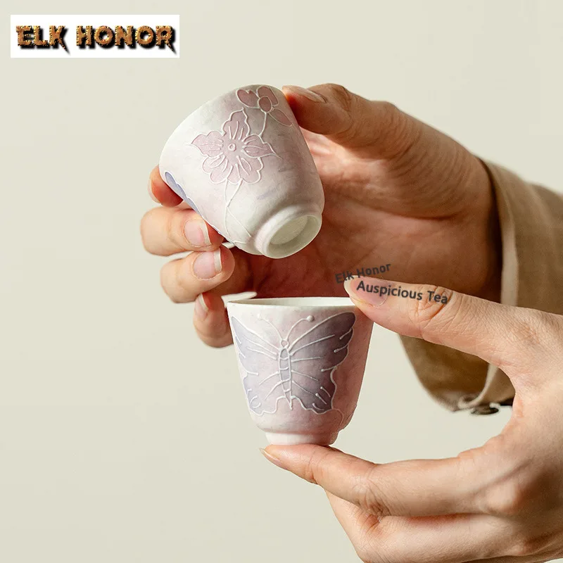 2pc/lot Light Pink Stack Carved Butterfly Straight Teacup Luxury Tea Bowl Set Of Cups Tea-tasting Personal Cup Jianzhan Tea 35ml
2pc/lot Light Pink Stack Carved Butterfly Straight Teacup Luxury Tea Bowl Set Of Cups Tea-tasting Personal Cup Jianzhan Tea 35ml