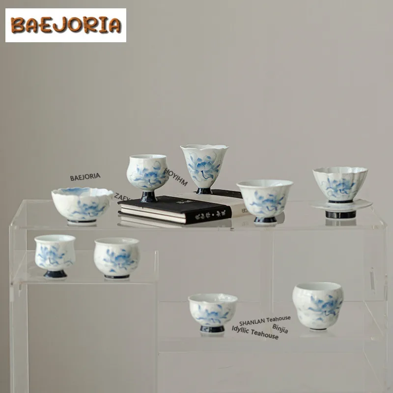 Hand-painted Blue Lotus Teacup Boutique Tea Bowl Mug Tea-tasting Meditation Cup Chazhan Master Cups Household Drinkware Craft
Hand-painted Blue Lotus Teacup Boutique Tea Bowl Mug Tea-tasting Meditation Cup Chazhan Master Cups Household Drinkware Craft