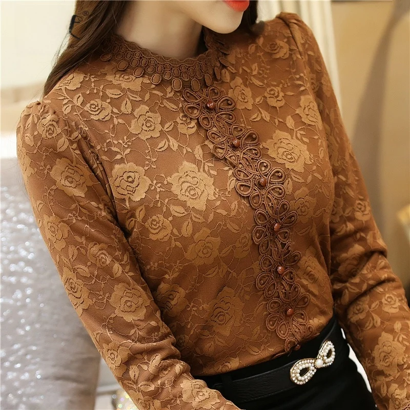 Korean Sle Long Sve Fce Lined Thiened Lace irt Stand Collar Women's Base Layer Top Faionable Autumn Winter New ...
Korean Sle Long Sve Fce Lined Thiened Lace irt Stand Collar Women's Base Layer Top Faionable Autumn Winter New ...