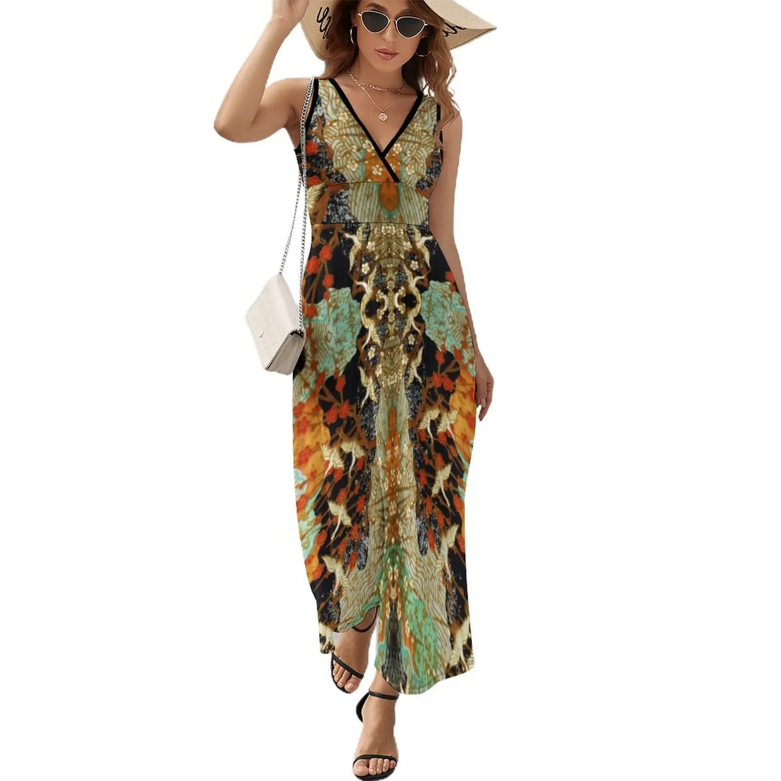 FLYING CRANES AND SPRING FLOWERS Antique Japanese Floral Sleeveless Dress dresses for womens summer dresses
FLYING CRANES AND SPRING FLOWERS Antique Japanese Floral Sleeveless Dress dresses for womens summer dresses