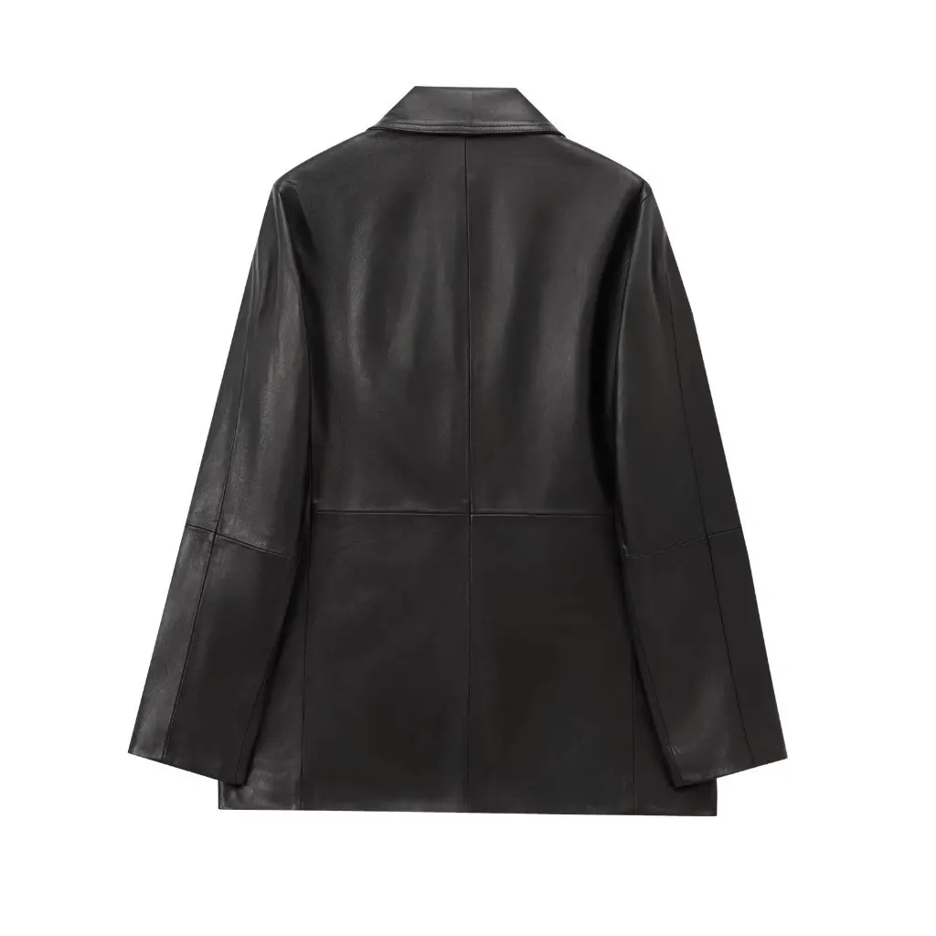 European And American Fashion Joker Pure Leather Long Sleeve Suit Jacket Women's Spring New Style K41363
European And American Fashion Joker Pure Leather Long Sleeve Suit Jacket Women's Spring New Style K41363