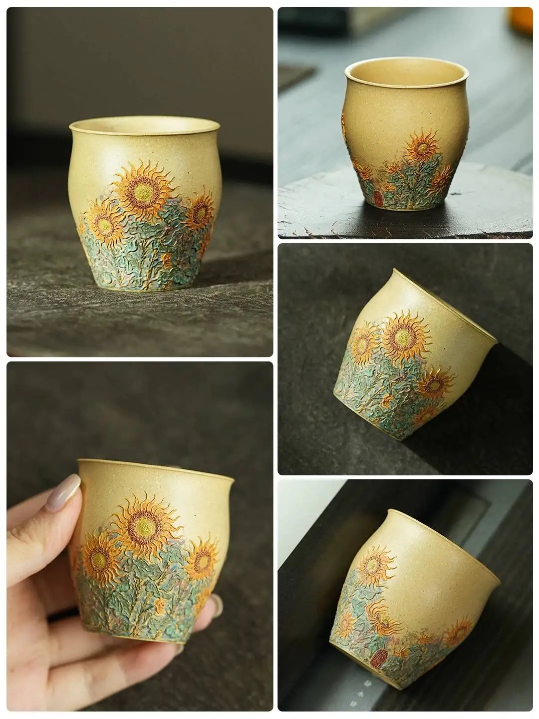Yihu Chun High-End Purple Clay Tea Tasting Cup, Born With The Sun, Oil Painting Sunflower 100C, Master Cup In Natural Green
Yihu Chun High-End Purple Clay Tea Tasting Cup, Born With The Sun, Oil Painting Sunflower 100C, Master Cup In Natural Green