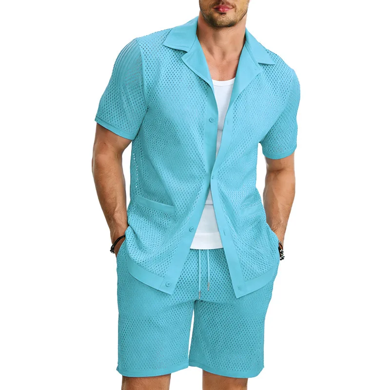 Ice Sports Suit, Mesh Breathable Casual Suit, Lapel Short Sleeved Quick Drying Shorts Two-piece Set, Men's Fitness Suit
Ice Sports Suit, Mesh Breathable Casual Suit, Lapel Short Sleeved Quick Drying Shorts Two-piece Set, Men's Fitness Suit