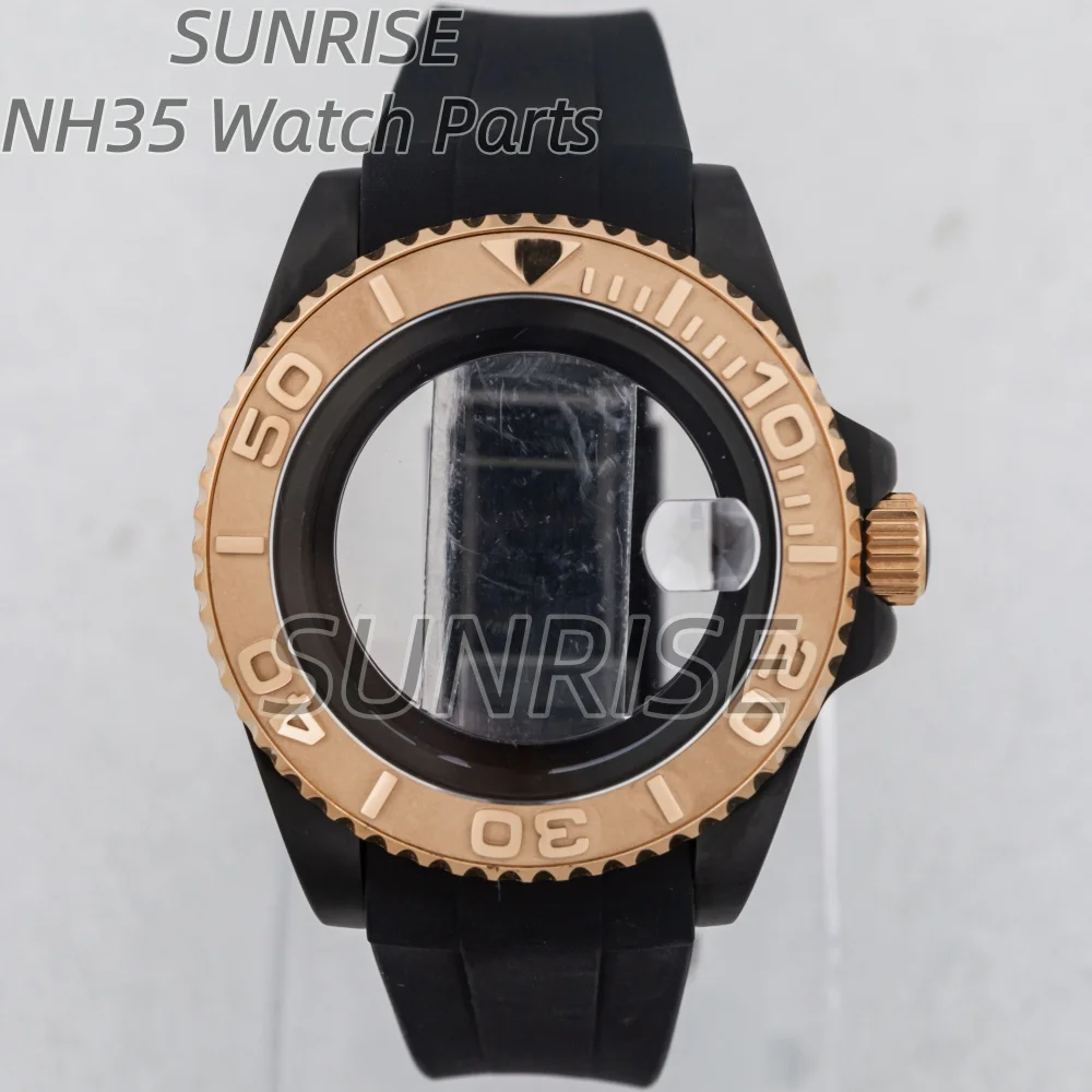 NH35 Case Black 40mm for Yacht Mod NH34 NH35 NH36 movement Rubber Strap Sapphire 28.5mm Dial Watch Accessories Waterproof Case
NH35 Case Black 40mm for Yacht Mod NH34 NH35 NH36 movement Rubber Strap Sapphire 28.5mm Dial Watch Accessories Waterproof Case