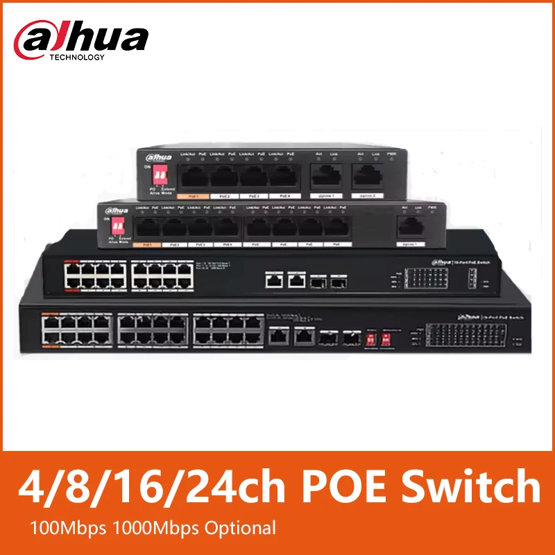 Dahua Dahua POE Switch 4/8/16/24 Ports 1/2 Uplink RJ45 Ethernet 100/1000Mbps Switch For Network IP Camera DH-S3000C-4GT2GT-DPWR
Dahua Dahua POE Switch 4/8/16/24 Ports 1/2 Uplink RJ45 Ethernet 100/1000Mbps Switch For Network IP Camera DH-S3000C-4GT2GT-DPWR