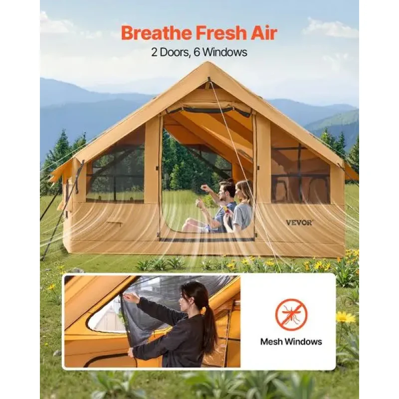Luxury Inflatable Camping Tent 5-8 Person Easy Setup Blow Up Tent Waterproof Outdoor Family Glamping Tent with Hand Pump
Luxury Inflatable Camping Tent 5-8 Person Easy Setup Blow Up Tent Waterproof Outdoor Family Glamping Tent with Hand Pump