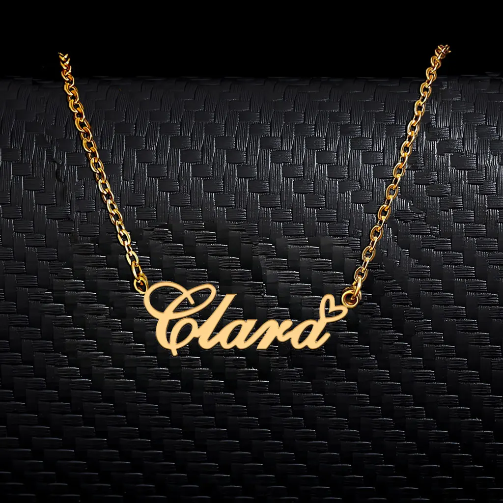 AOLOSHOW Trendy Clara with Heart Pendant Name Necklace for Women Stainless Steel Gold Plated Jewelry Mother's Day Gift
AOLOSHOW Trendy Clara with Heart Pendant Name Necklace for Women Stainless Steel Gold Plated Jewelry Mother's Day Gift