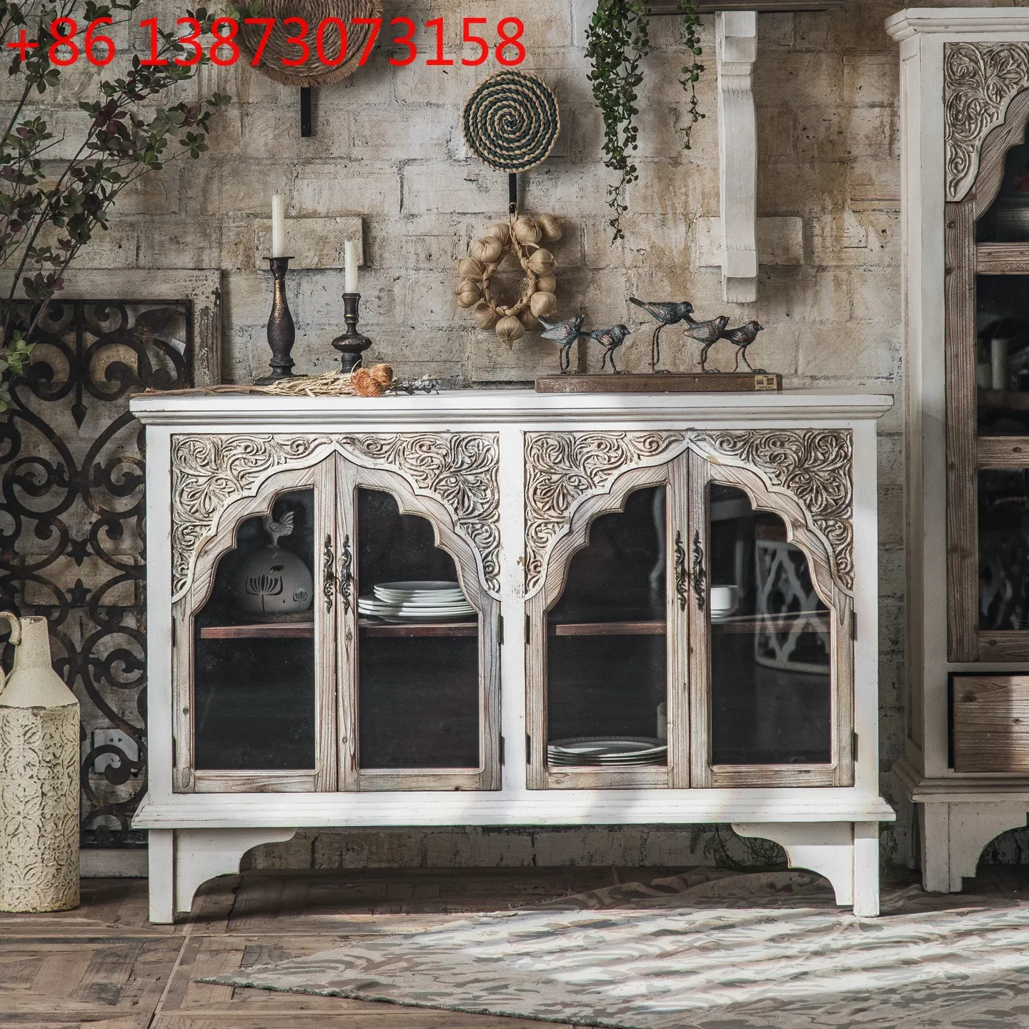 French retro old entrance B & B decoration storage wedding home living room tea cabinet
French retro old entrance B & B decoration storage wedding home living room tea cabinet