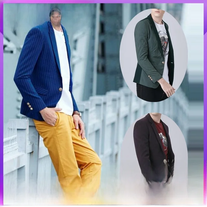 Мужской модный деловой костюм в полоску и горошек с длинным рукавом, приталенный, для офиса, весна 2024
Мужской модный деловой костюм в полоску и горошек с длинным рукавом, приталенный, для офиса, весна 2024