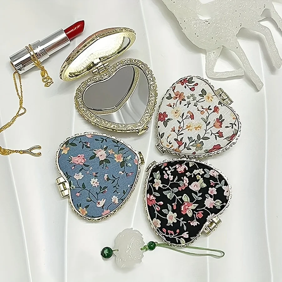 1pc Floral Heart-Shaped Compact Folding Makeup Mirror with Decorative Case - Double-Sided, Portable & Pocket-Sized Vanity Mirror for Home & Travel - Ideal Gift for Women, Mothers, Friends
1pc Floral Heart-Shaped Compact Folding Makeup Mirror with Decorative Case - Double-Sided, Portable & Pocket-Sized Vanity Mirror for Home & Travel - Ideal Gift for Women, Mothers, Friends