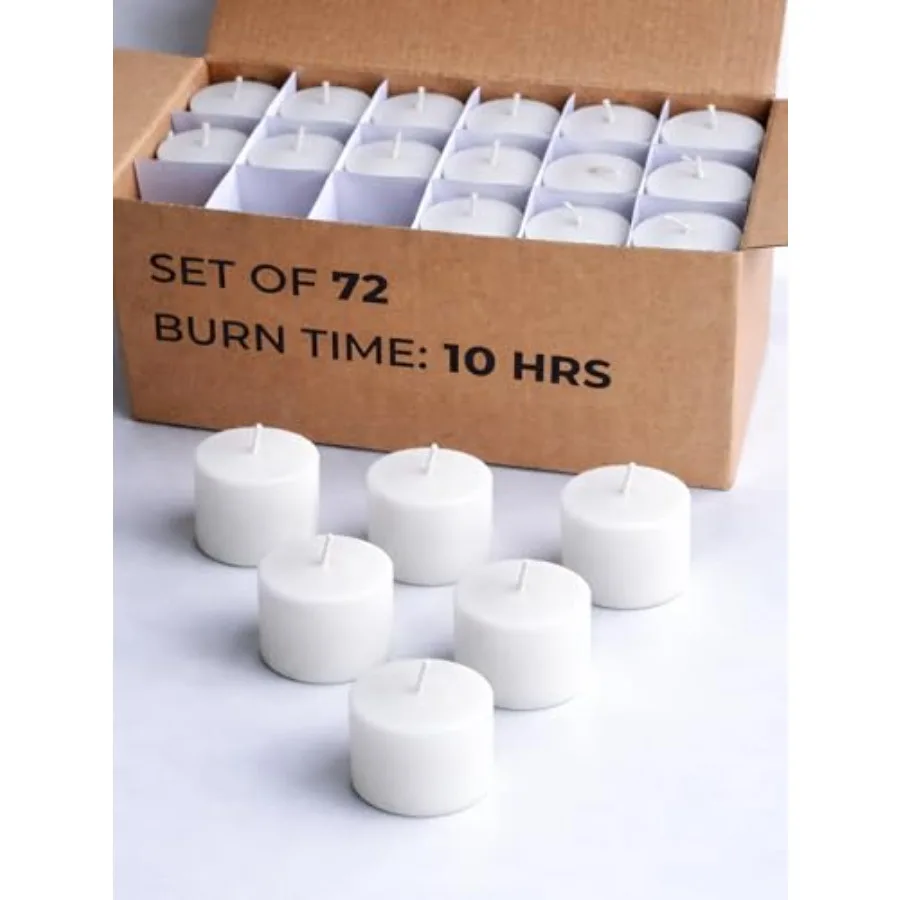 White Votive Candles Pack of 72 - Unscented Smokeless Long Lasting Small Candle Set - Ideal for Home Decor, Spa, Special Occasi
White Votive Candles Pack of 72 - Unscented Smokeless Long Lasting Small Candle Set - Ideal for Home Decor, Spa, Special Occasi