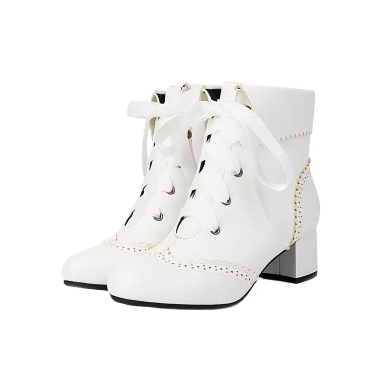 ASILETO Women Ankle Boots Cutout 5cm Sqaure Heel Flat Lace Up Big Size 31 32 33 40 41 42 43 45 US14 Party Ankle Booties Autumn
ASILETO Women Ankle Boots Cutout 5cm Sqaure Heel Flat Lace Up Big Size 31 32 33 40 41 42 43 45 US14 Party Ankle Booties Autumn