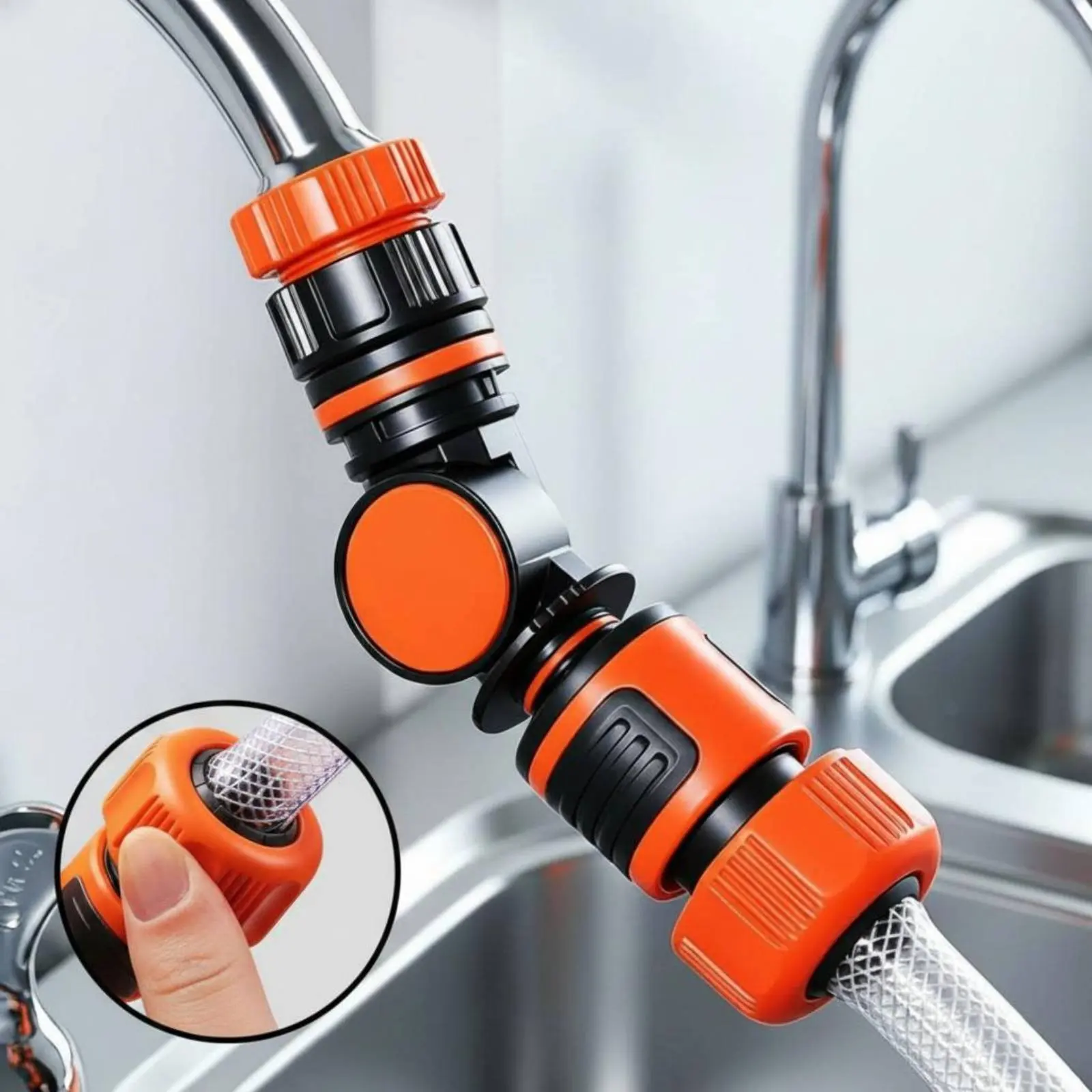 Rotating Tap Adapter LeakLeak-Proof Swivel Faucet Connector Plumbing Part Anti-Kink Design for Car Wash
Rotating Tap Adapter LeakLeak-Proof Swivel Faucet Connector Plumbing Part Anti-Kink Design for Car Wash