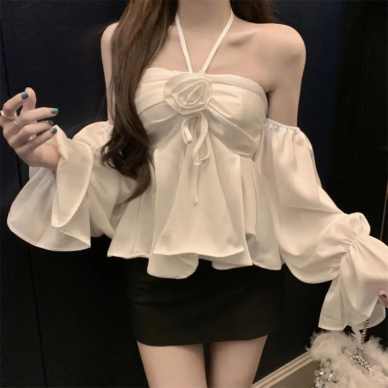 White Off Shoulder Sexy Blouse Summer Long Sleeve Solid Patchwork High Street Short Shirt Tops Fashion Temperament Women Clothes
White Off Shoulder Sexy Blouse Summer Long Sleeve Solid Patchwork High Street Short Shirt Tops Fashion Temperament Women Clothes