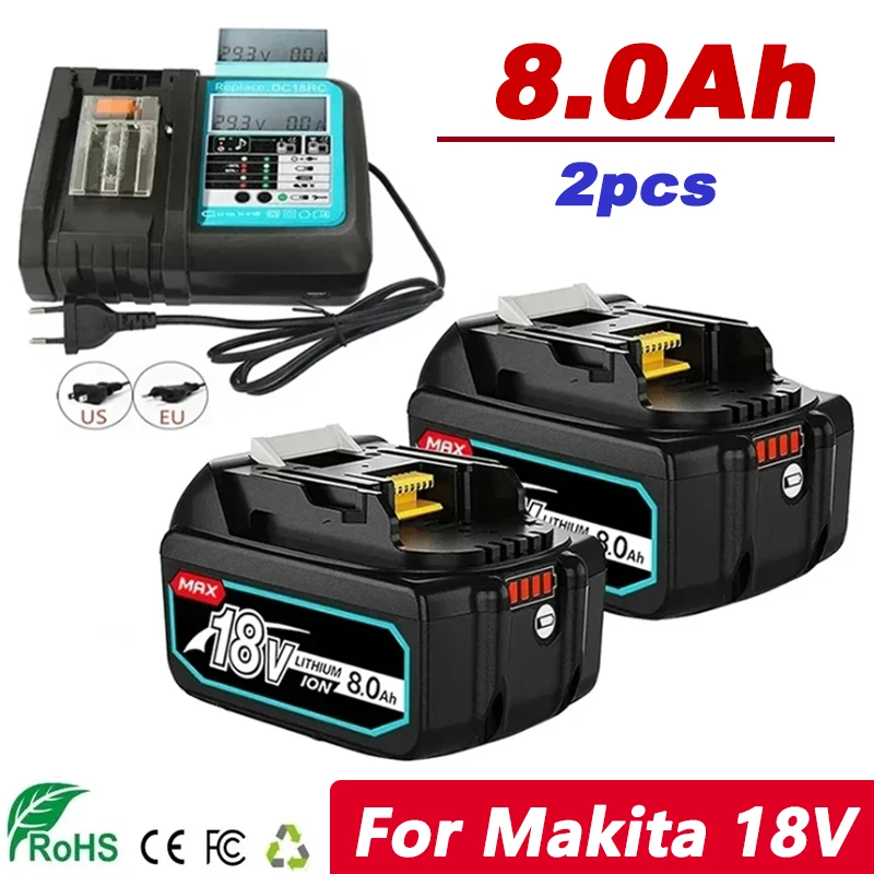 2024 NEW With LCD Charger Rechargeable Battery 18 V 8.0Ah Lithium ion for Makita 18v Battery BL1815 BL1850 BL1830 BL1860 LXT400
2024 NEW With LCD Charger Rechargeable Battery 18 V 8.0Ah Lithium ion for Makita 18v Battery BL1815 BL1850 BL1830 BL1860 LXT400