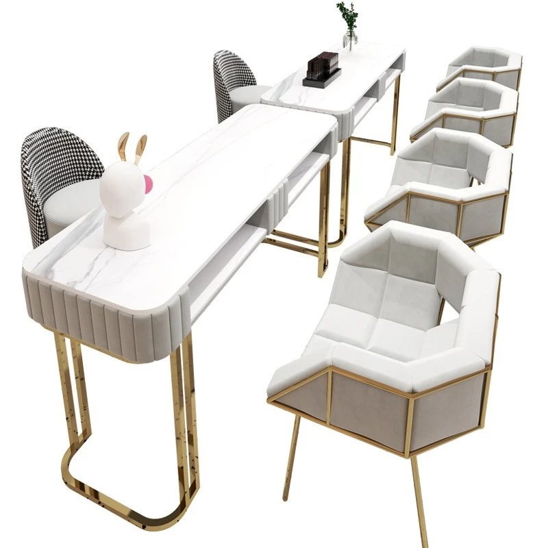 High-end manicure table and chair set combination, modern Internet celebrity single and double manicure table, marble
High-end manicure table and chair set combination, modern Internet celebrity single and double manicure table, marble