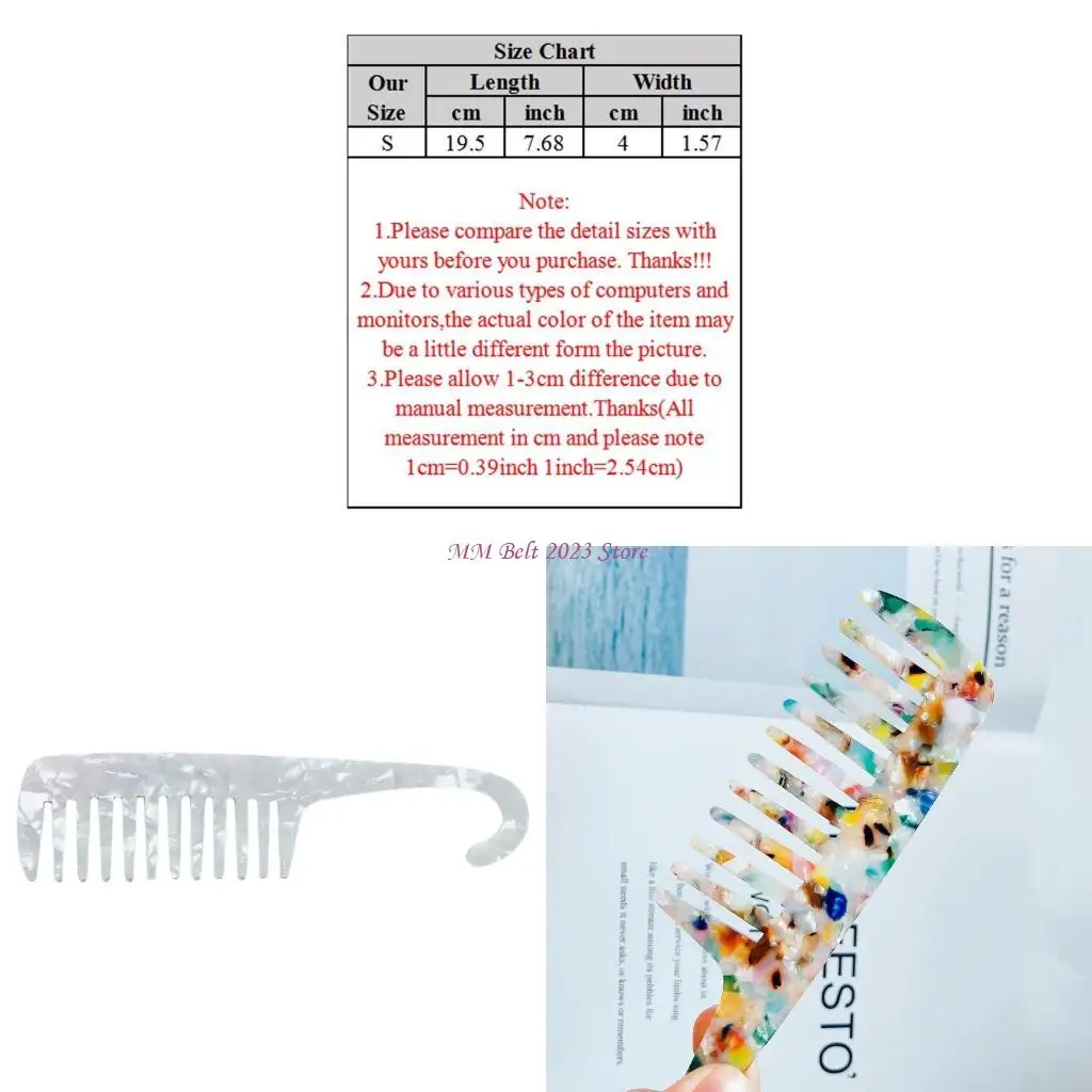 49ME Simple Wide Tooth Acetate Hairbrush Portable Hook Hairdressing Combs for Women
49ME Simple Wide Tooth Acetate Hairbrush Portable Hook Hairdressing Combs for Women