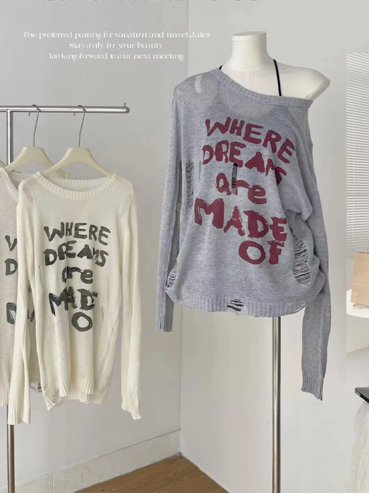Women Grey Letter Print T-shirt Harajuku Korean Y2k Knitted Tee Top Vintage Aesthetic Long Sleeve T-shirts 2000s Fashion Clothes
Women Grey Letter Print T-shirt Harajuku Korean Y2k Knitted Tee Top Vintage Aesthetic Long Sleeve T-shirts 2000s Fashion Clothes