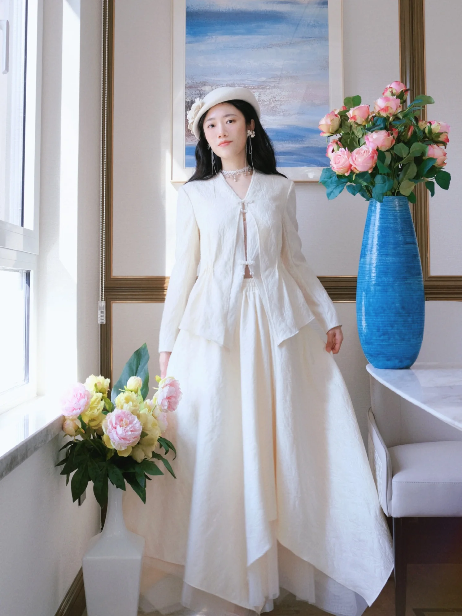 TIIANNTIAAN Chinese Style Long Sleeve Loose Fit Long Dress Set Elegant Dreamy Floral Print Fashionable Women's Ensemble
TIIANNTIAAN Chinese Style Long Sleeve Loose Fit Long Dress Set Elegant Dreamy Floral Print Fashionable Women's Ensemble