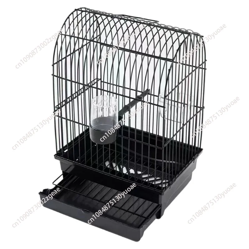 New convenient outdoor portable black iron bird cage parrot golden sparrow feeding cage
New convenient outdoor portable black iron bird cage parrot golden sparrow feeding cage