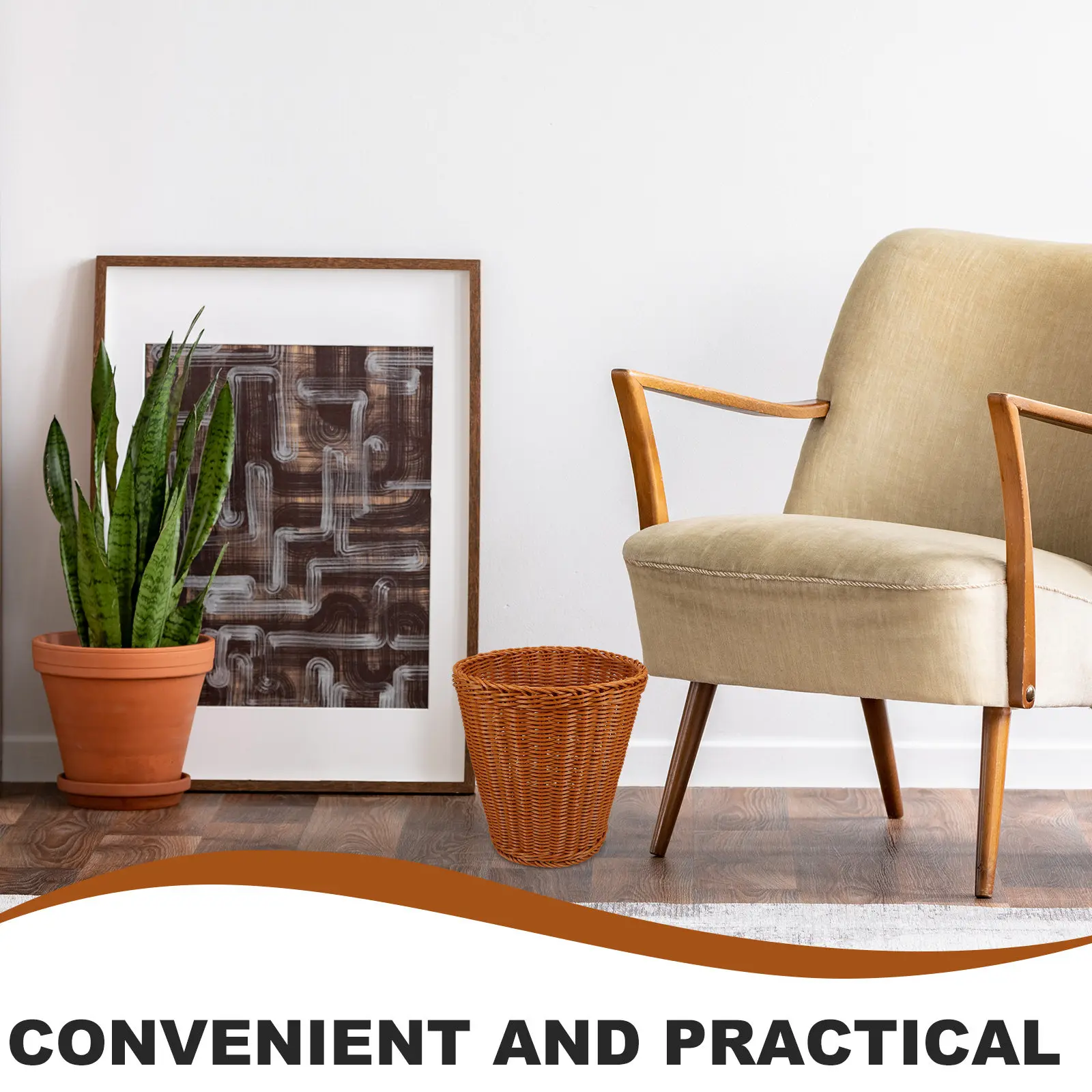 Handmade Imitation Rattan Woven Basket Trash Can with Lid Living Room Multipurpose Sundries Storage Container Woven Trash Can
Handmade Imitation Rattan Woven Basket Trash Can with Lid Living Room Multipurpose Sundries Storage Container Woven Trash Can