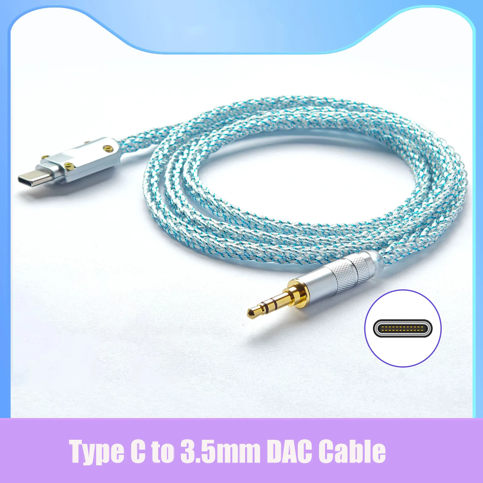 Type C to 3.5mm Male Audio Cable 392 Cores Silver-Plated Wire DAC Decoding Hi-Fi Sound Headphone Adapter for Car Audio Cable
Type C to 3.5mm Male Audio Cable 392 Cores Silver-Plated Wire DAC Decoding Hi-Fi Sound Headphone Adapter for Car Audio Cable