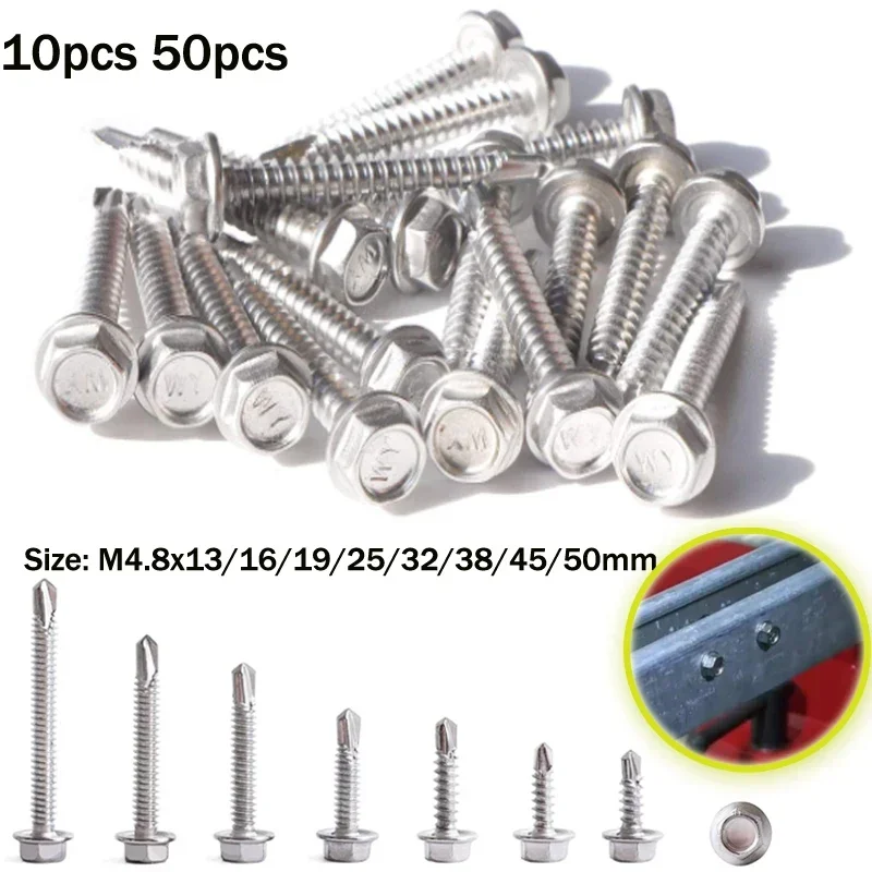 10-50pcs 410 stainles steel outer hexagon self-drilling screw tapping self-drilling screw for Attaches Sheet Metal Steel
10-50pcs 410 stainles steel outer hexagon self-drilling screw tapping self-drilling screw for Attaches Sheet Metal Steel