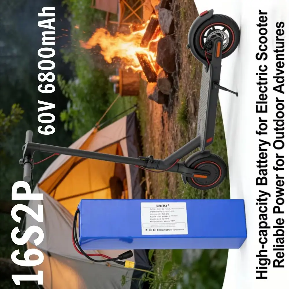 60V 16S2P 6.8Ah 18650 Lithium-Ion Battery Pack 6800mAh for Scooter with 1000W Built-in BMS High Energy Density Scooter Battery
60V 16S2P 6.8Ah 18650 Lithium-Ion Battery Pack 6800mAh for Scooter with 1000W Built-in BMS High Energy Density Scooter Battery