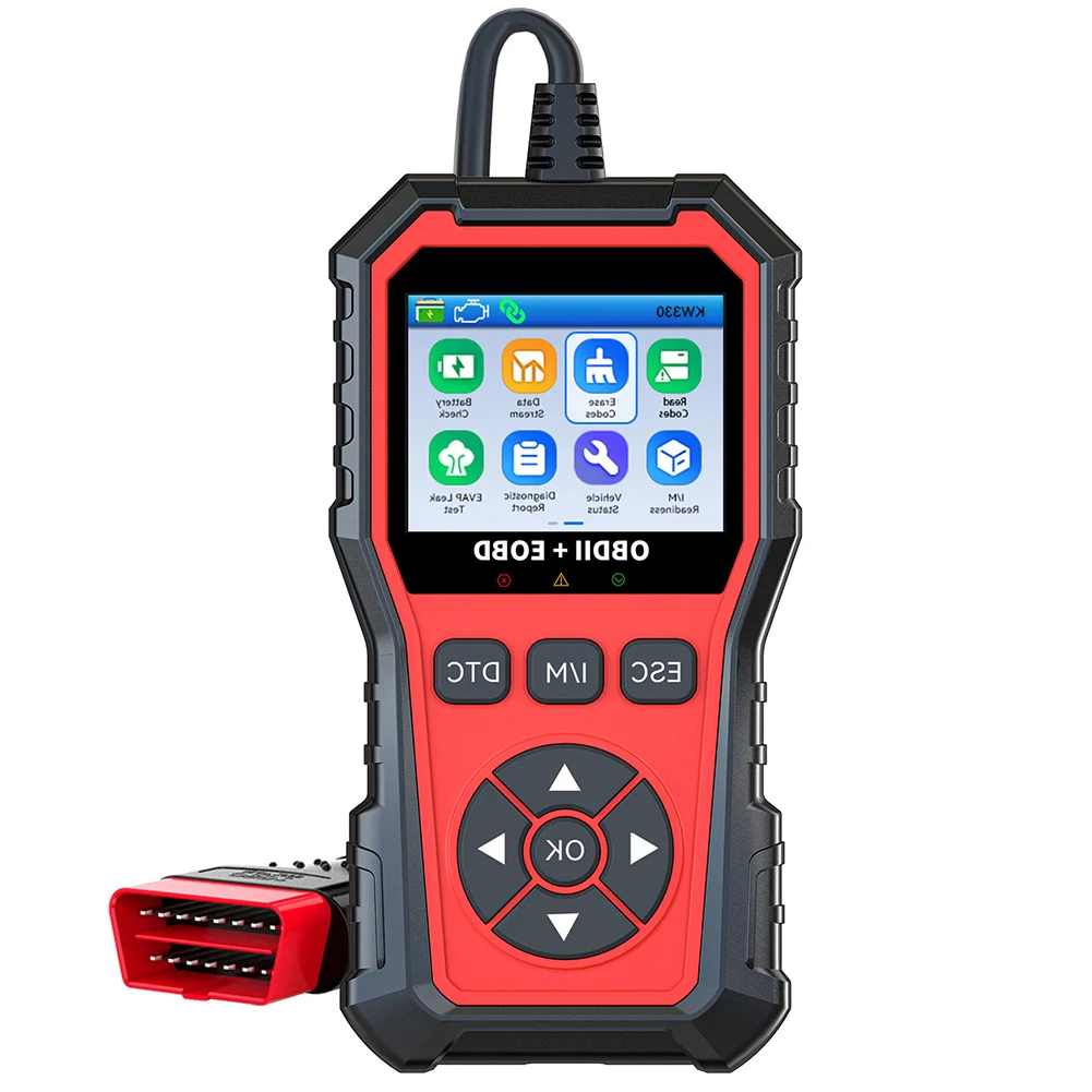 Автомобильный OBD2-сканер KW330 для диагностики двигателя, отслеживания данных датчиков в реальном времени, проверки напряжения аккумулятора и состояния I/M
Автомобильный OBD2-сканер KW330 для диагностики двигателя, отслеживания данных датчиков в реальном времени, проверки напряжения аккумулятора и состояния I/M