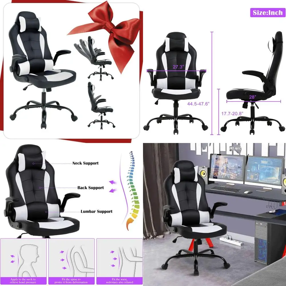 Ergonomic Swivel Reclining Gamer Chair - Comfortable PU Leather Office Chair for Adults with Height and Back Adjustments
Ergonomic Swivel Reclining Gamer Chair - Comfortable PU Leather Office Chair for Adults with Height and Back Adjustments