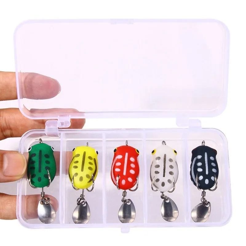 5pcs Mini ThunderFrog Set Soft Frog Fishing Lures TopwaterArtificial Silicone Bait withDouble Hooks Crankbait BassFishing Tackle
5pcs Mini ThunderFrog Set Soft Frog Fishing Lures TopwaterArtificial Silicone Bait withDouble Hooks Crankbait BassFishing Tackle