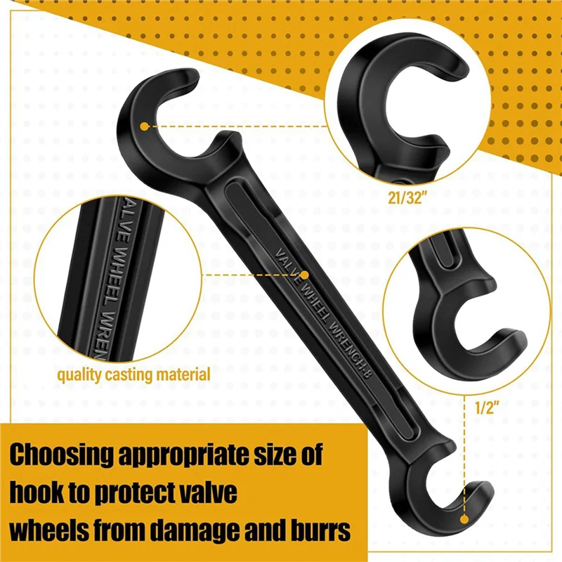 【Popular】2X Double Ended Valve Wheel Wrench Cast Steel Hand Valve Wheels Wrench 8In (1/2In And 21/32In) 
【Popular】2X Double Ended Valve Wheel Wrench Cast Steel Hand Valve Wheels Wrench 8In (1/2In And 21/32In)