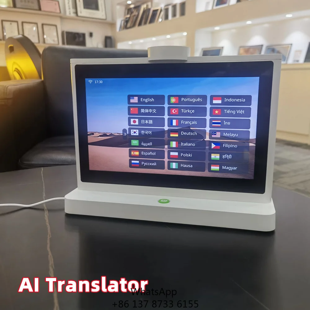 10.1 Inch Dual Screen AI Translator Device Android OS 4G WiFi IPS Touch Display Voice Recognition Face To Face Translation