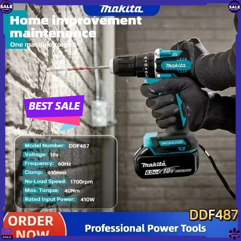 Аккумуляторная ударная дрель-шуруповерт Makita DDF487, бесщеточная, литиевая, для аккумуляторов Makita
Аккумуляторная ударная дрель-шуруповерт Makita DDF487, бесщеточная, литиевая, для аккумуляторов Makita
