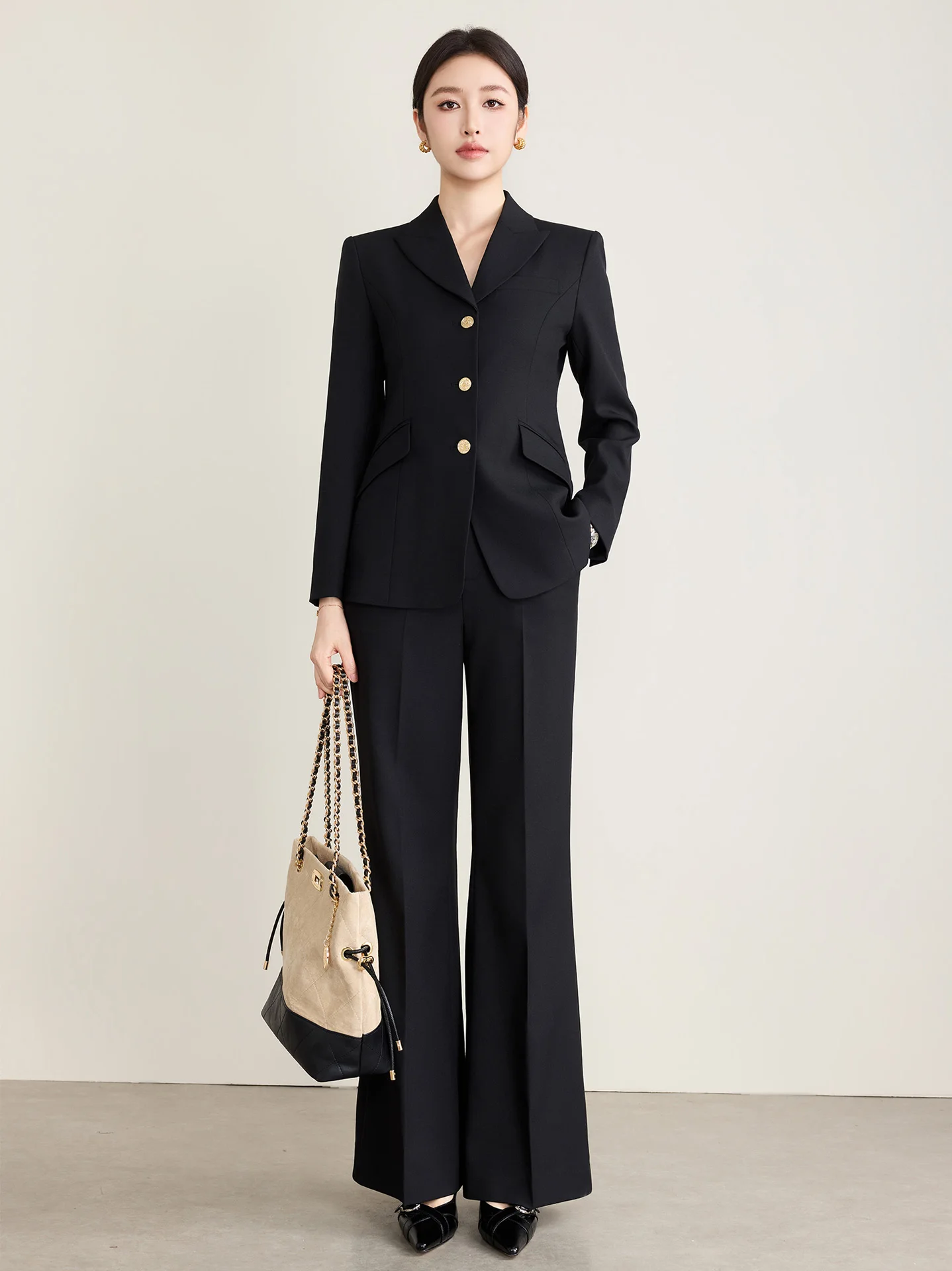 Black Suit Jacket Women's Commute Professional Career Uniform Set Spring New Style High Quality Elegant Business Suit
Black Suit Jacket Women's Commute Professional Career Uniform Set Spring New Style High Quality Elegant Business Suit