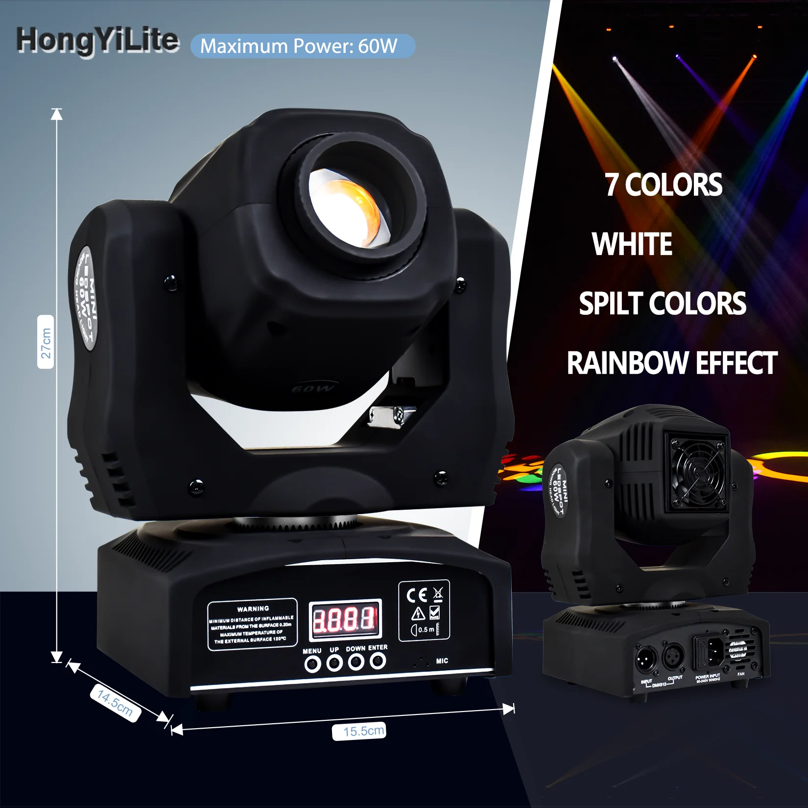 HongYiLite 60W Spot Moving Head 7 Gobo Shake 16-Bit Pan/Tilt Rainbow Flow Effect 11CH DMX For DJ Disco Stage Church Lighting
HongYiLite 60W Spot Moving Head 7 Gobo Shake 16-Bit Pan/Tilt Rainbow Flow Effect 11CH DMX For DJ Disco Stage Church Lighting