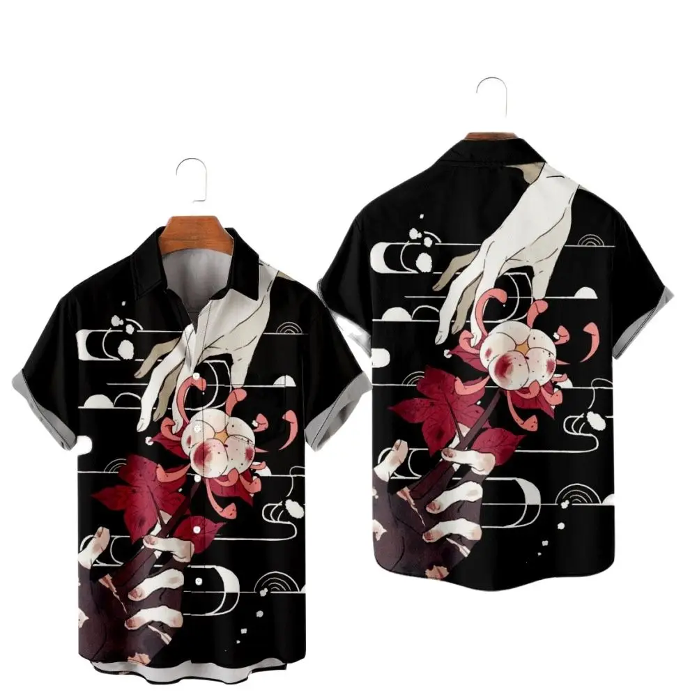 Summer Men's Blouse Flower Printed Black Short Sleeve Shirt Beach Shorts Holiday Party Wear Casual Clothing Streetwear
Summer Men's Blouse Flower Printed Black Short Sleeve Shirt Beach Shorts Holiday Party Wear Casual Clothing Streetwear