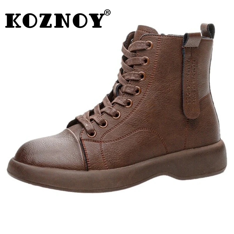 Koznoy 3cm Genuine Leather Moccasins Cow Chimney Flats Spring Autumn Winter Plush Boots Women Ladies Booties Retro Calf Shoes
Koznoy 3cm Genuine Leather Moccasins Cow Chimney Flats Spring Autumn Winter Plush Boots Women Ladies Booties Retro Calf Shoes