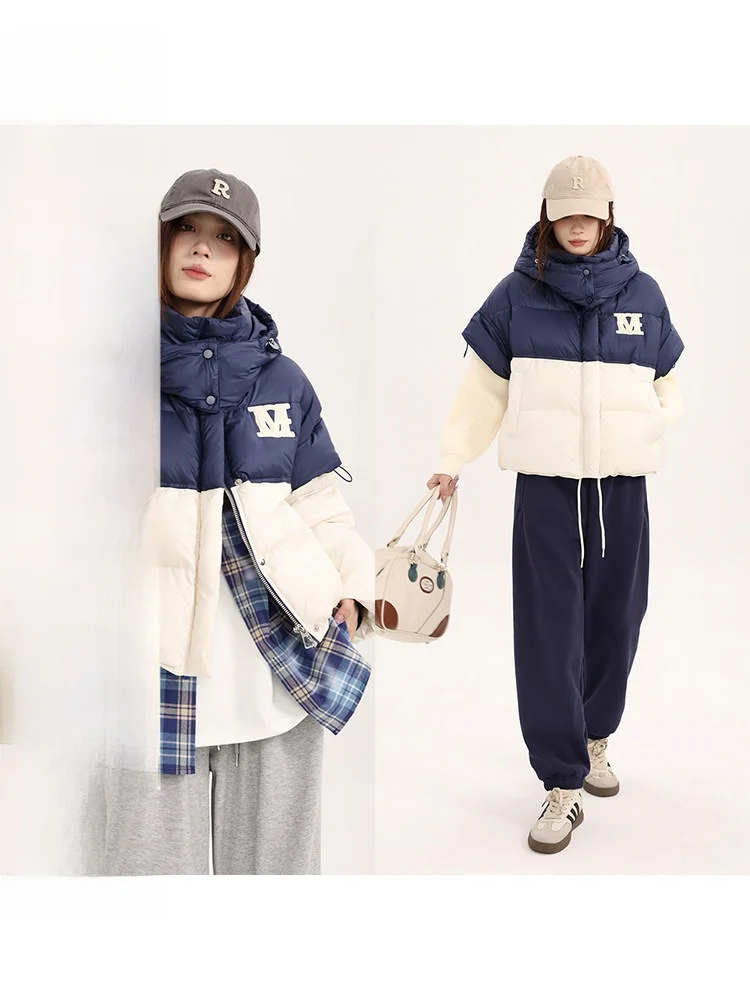 Padded Jacket Women's Short Thickened Duck down Drawstring Hooded Coat Korean Style Commute Bubble Color Matching Fleece
Padded Jacket Women's Short Thickened Duck down Drawstring Hooded Coat Korean Style Commute Bubble Color Matching Fleece