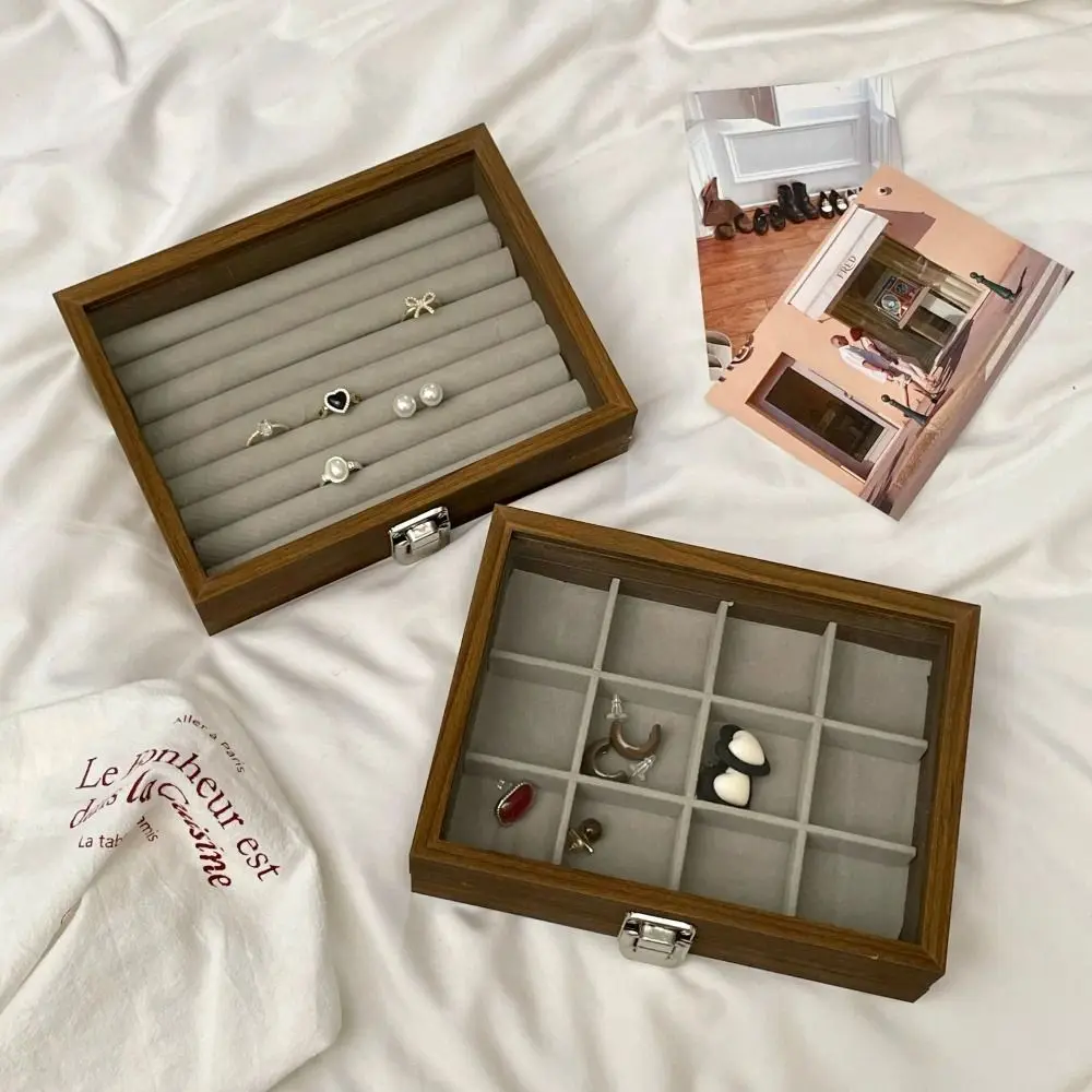 Square Wooden Jewelry Box Glass Lid Large Capacity Jewelry Display Tray Storage Box Jewelry Display Earring Organizer Women Gift
Square Wooden Jewelry Box Glass Lid Large Capacity Jewelry Display Tray Storage Box Jewelry Display Earring Organizer Women Gift