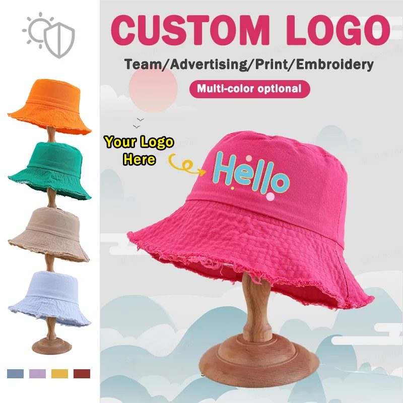 Vintage Washed Rough Edge Bucket Hats Women Summer Outdoor Sunscreen Versatile Simple Solid Color Basin Cap Customized Logo
Vintage Washed Rough Edge Bucket Hats Women Summer Outdoor Sunscreen Versatile Simple Solid Color Basin Cap Customized Logo