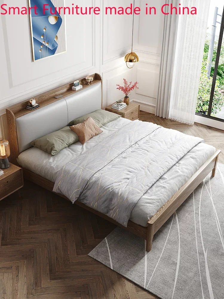 Nordic all solid wood storage bed, white wax wood, modern minimalist soft backrest, genuine leather bed, 1.8m small size
Nordic all solid wood storage bed, white wax wood, modern minimalist soft backrest, genuine leather bed, 1.8m small size