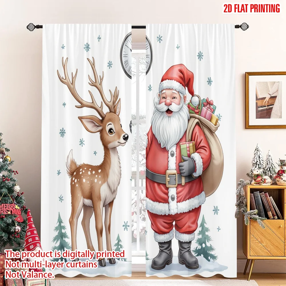2pcs 2D flat printing Merry Christmas Popular Curtains Santa Reindeer Snow Clock Gifts Fabric Without Electricity Holiday 
2pcs 2D flat printing Merry Christmas Popular Curtains Santa Reindeer Snow Clock Gifts Fabric Without Electricity Holiday