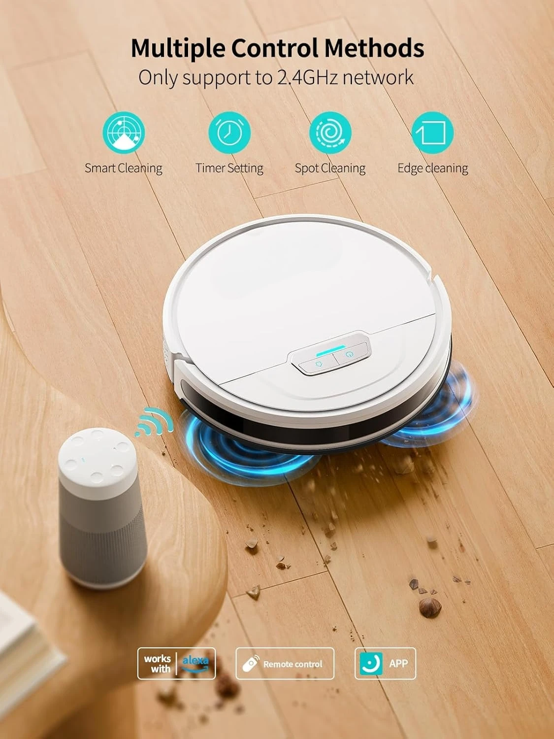 Robot Vacuum and Mop Combo, 4000pa Strong Suction, G20 Robot Vacuum Cleaner with Self-Charging, 150Mins Max
Robot Vacuum and Mop Combo, 4000pa Strong Suction, G20 Robot Vacuum Cleaner with Self-Charging, 150Mins Max
