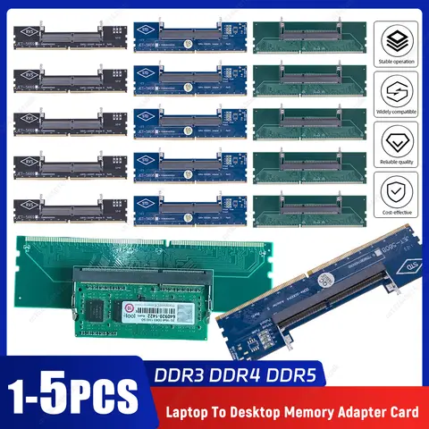 1-5 pièces DR3 DDR4 ordinateur portable vers ordinateur de bureau adaptateur mémoire carte SO-DIMM vers PC DIMM carte connecteur carte mémoire bâton RAM connecteur adaptateur
